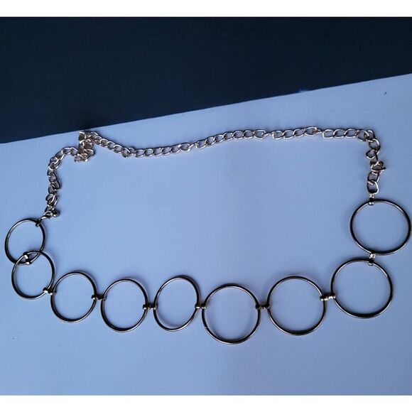 Gold Mod Retro Groovy Circle Belt 41" - Picture 1 of 8
